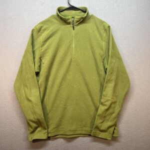 REI Co-op Fleece Pullover Mens Medium Green 1/4 Zip Long Sleeve Hiking Shirt